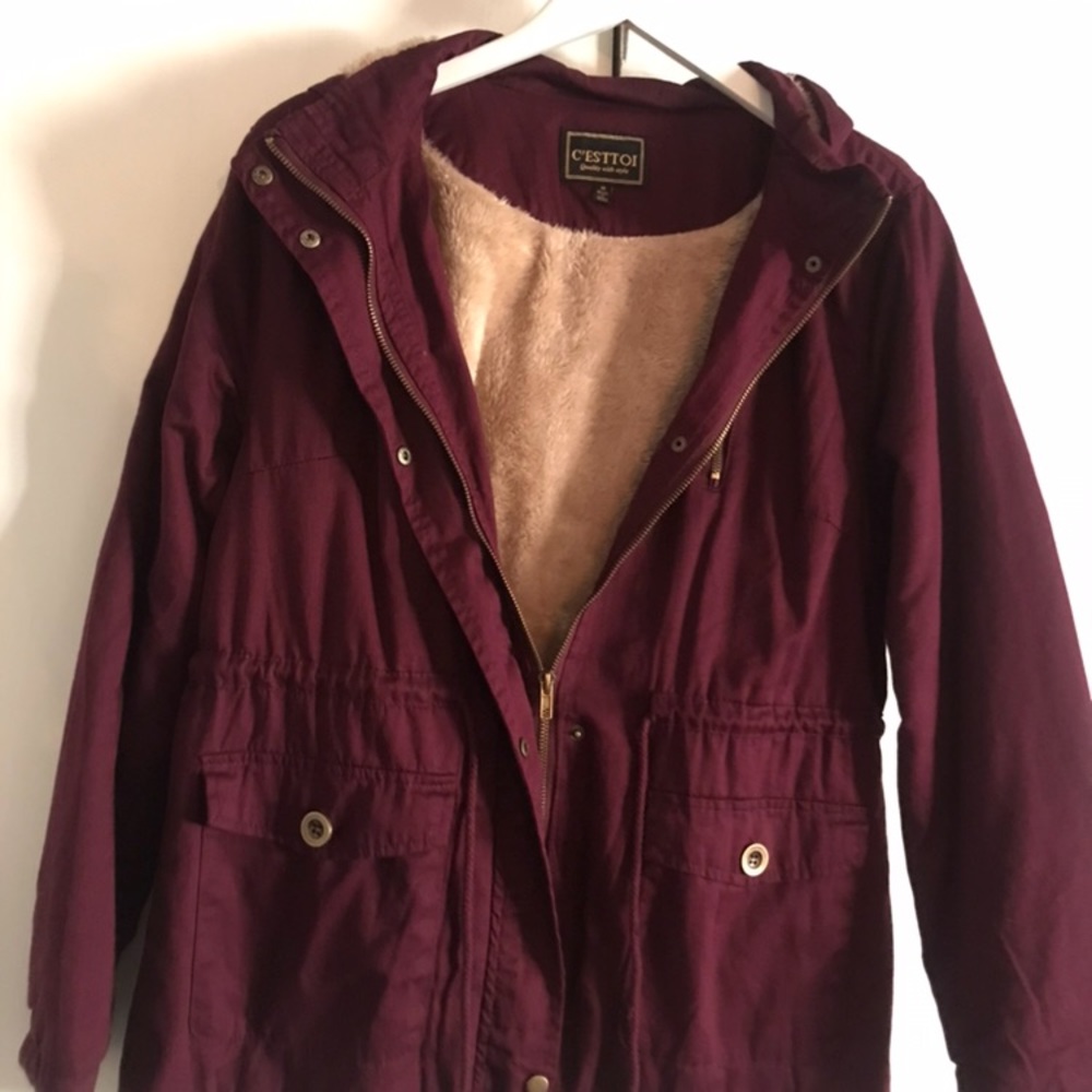 Red Violet Faux Jacket